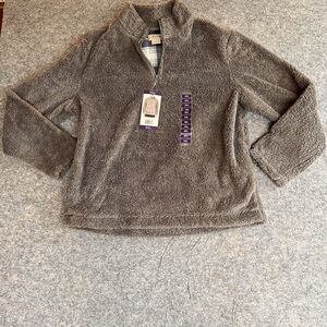 Boston Traders 1/4 Zip Sherpa Pullover Men’s XXL Gray Fleece Lined 2XL Gorpcore‎